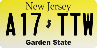 NJ license plate A17TTW