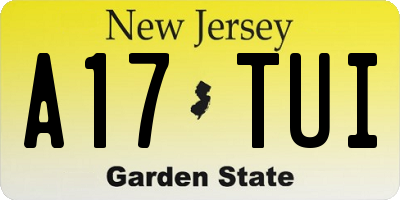 NJ license plate A17TUI
