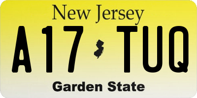 NJ license plate A17TUQ