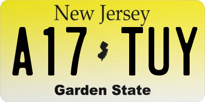 NJ license plate A17TUY