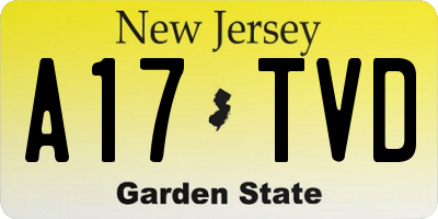 NJ license plate A17TVD