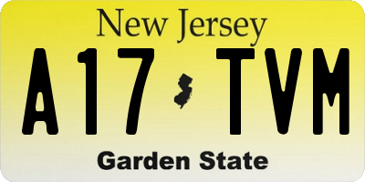 NJ license plate A17TVM