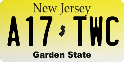NJ license plate A17TWC