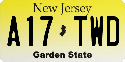 NJ license plate A17TWD