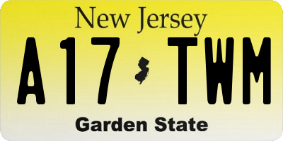NJ license plate A17TWM