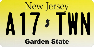 NJ license plate A17TWN
