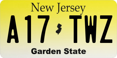 NJ license plate A17TWZ