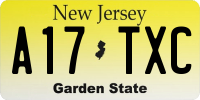NJ license plate A17TXC
