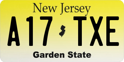 NJ license plate A17TXE