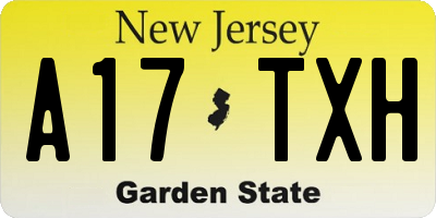 NJ license plate A17TXH