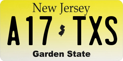 NJ license plate A17TXS