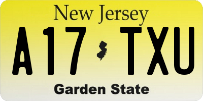 NJ license plate A17TXU