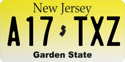 NJ license plate A17TXZ