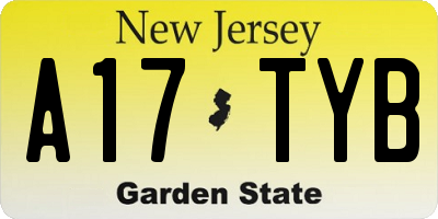 NJ license plate A17TYB