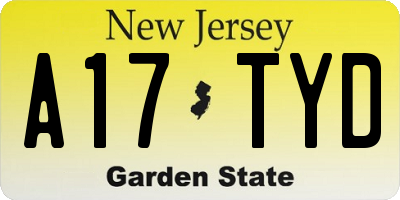 NJ license plate A17TYD