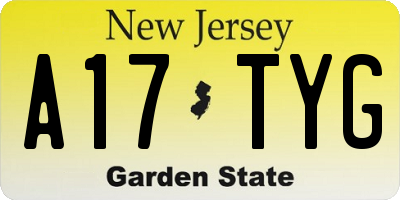 NJ license plate A17TYG