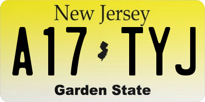 NJ license plate A17TYJ