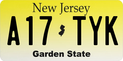 NJ license plate A17TYK