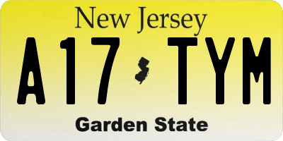 NJ license plate A17TYM