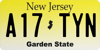 NJ license plate A17TYN