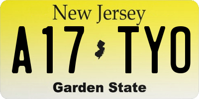 NJ license plate A17TYO