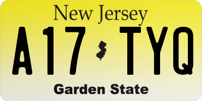 NJ license plate A17TYQ