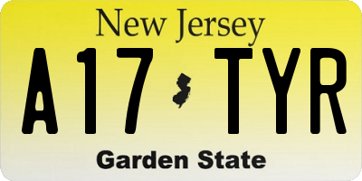 NJ license plate A17TYR