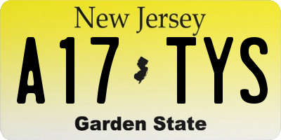 NJ license plate A17TYS