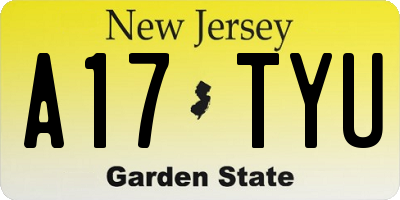 NJ license plate A17TYU