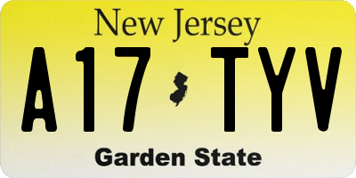 NJ license plate A17TYV