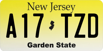 NJ license plate A17TZD