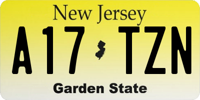 NJ license plate A17TZN