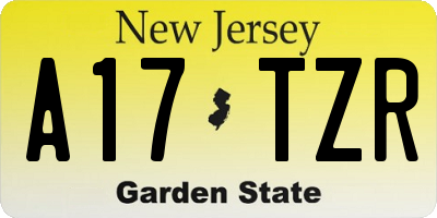 NJ license plate A17TZR