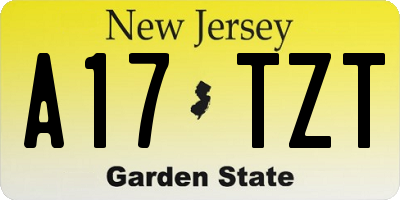 NJ license plate A17TZT