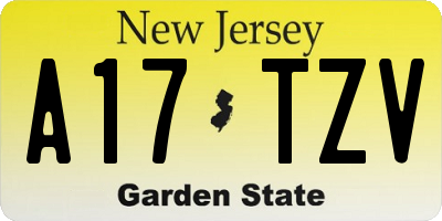 NJ license plate A17TZV