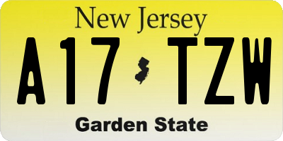 NJ license plate A17TZW
