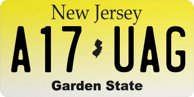 NJ license plate A17UAG