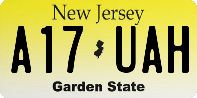 NJ license plate A17UAH