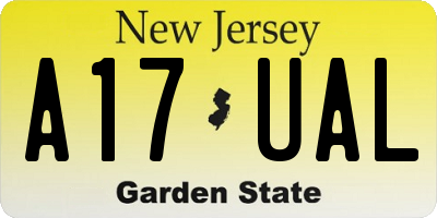 NJ license plate A17UAL