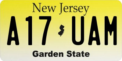 NJ license plate A17UAM