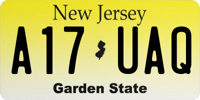 NJ license plate A17UAQ