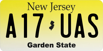 NJ license plate A17UAS