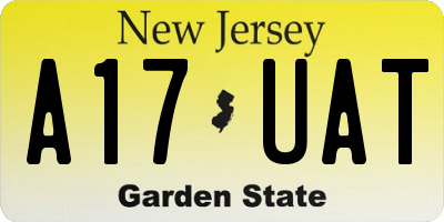 NJ license plate A17UAT