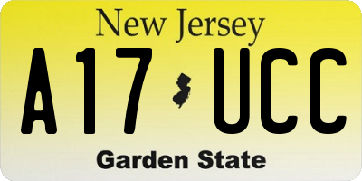 NJ license plate A17UCC