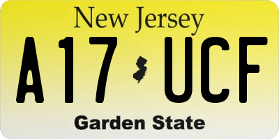 NJ license plate A17UCF