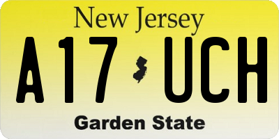 NJ license plate A17UCH