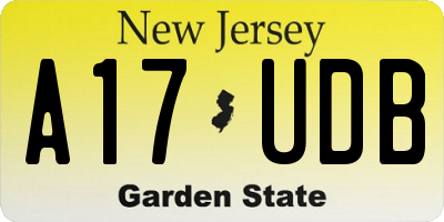 NJ license plate A17UDB