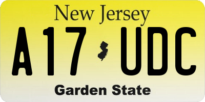 NJ license plate A17UDC