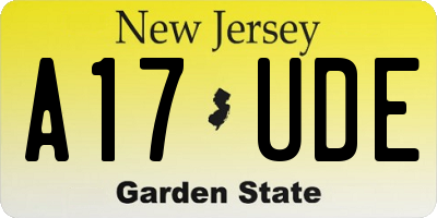NJ license plate A17UDE