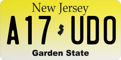 NJ license plate A17UDO